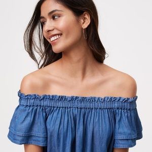 Loft chambray off the shoulder top